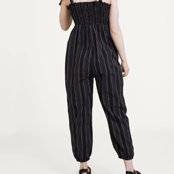 Hatch Black Striped Maternity Jumpsuit - Picture 2 of 9